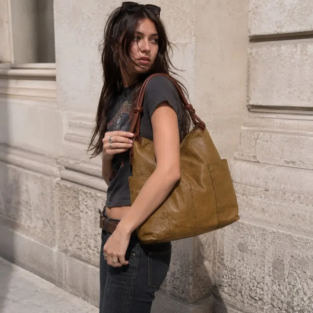 Ellington Genuine Leather Boho Shoulder Bag Butter Soft Slouchy Y2K Purse